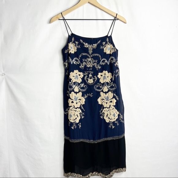 ANTHROPOLOGIE Allaire Embroidered Slip Dress Sequined NWT in XXSP - Picture 2 of 9